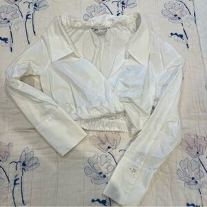 Zara Cropped White Blouse